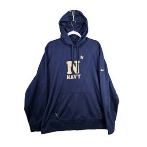 Nike US Navy Hoodie Therma Fit Sweatshirt Blue Men Size 2XL‎